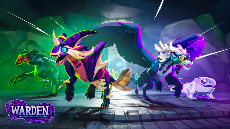 Official WARDEN artwork featuring an ensemble of creatures